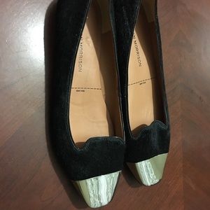 Sigerson Morrison BlkMetallic Pony Hair Slippers